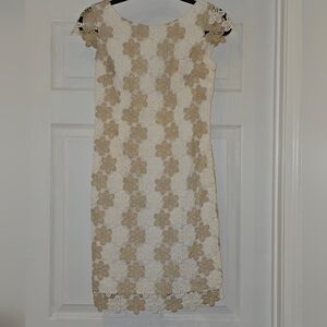 Lilly Pulitzer White And Gold Floral Mini Dress